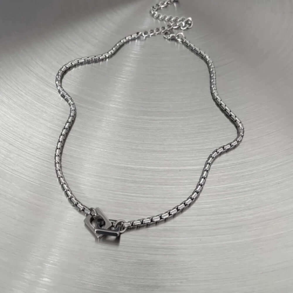 NEXLOCK - 22mm Titanium Steel Pendant with 20 to 22inch 4mm Adjustable Round Box Chain for Men & Boys — SS Pendant with Chain for Men | THE MEN THING