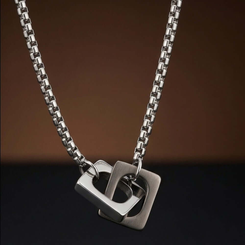 NEXLOCK - 22mm Titanium Steel Pendant with 20 to 22inch 4mm Adjustable Round Box Chain for Men & Boys — SS Pendant with Chain for Men | THE MEN THING