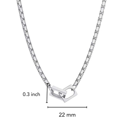 NEXLOCK - 22mm Titanium Steel Pendant with 20 to 22inch 4mm Adjustable Round Box Chain for Men & Boys — SS Pendant with Chain for Men | THE MEN THING