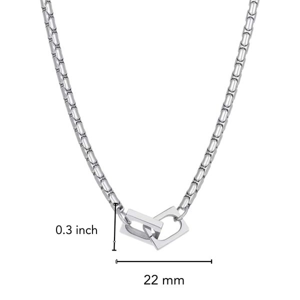 NEXLOCK - 22mm Titanium Steel Pendant with 20 to 22inch 4mm Adjustable Round Box Chain for Men & Boys