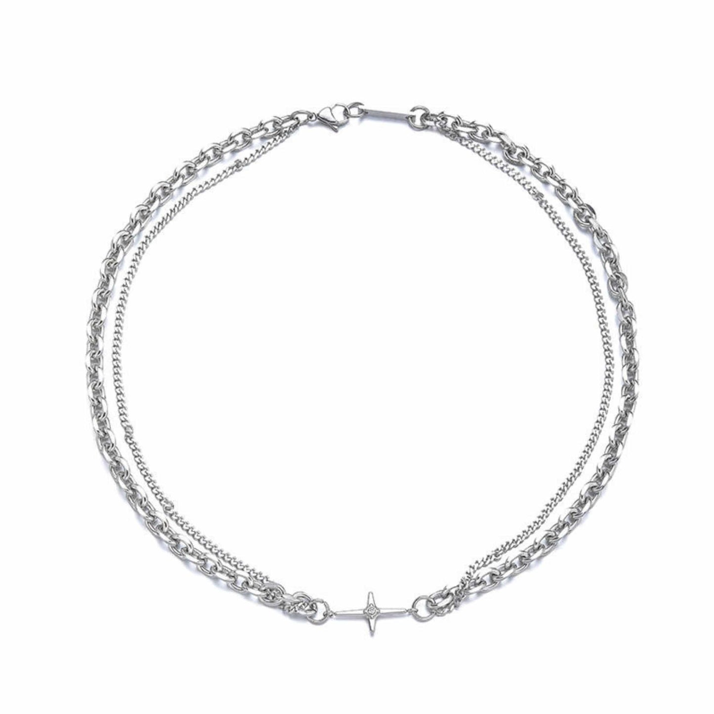 NEXUS CROSS - 14mm Titanium Steel Pendant with 21inch Chain for Men & Boys — SS Pendant/ Necklace for Men | THE MEN THING