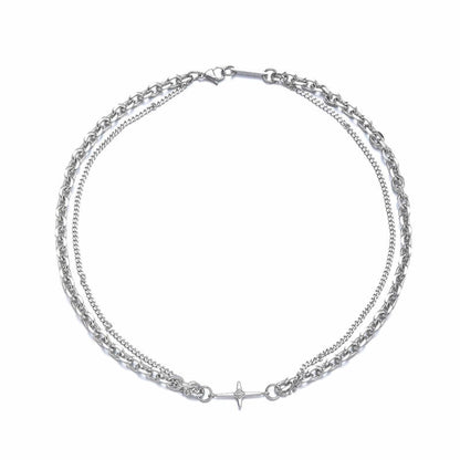 NEXUS CROSS - 14mm Titanium Steel Pendant with 21inch Chain for Men & Boys — SS Pendant/ Necklace for Men | THE MEN THING
