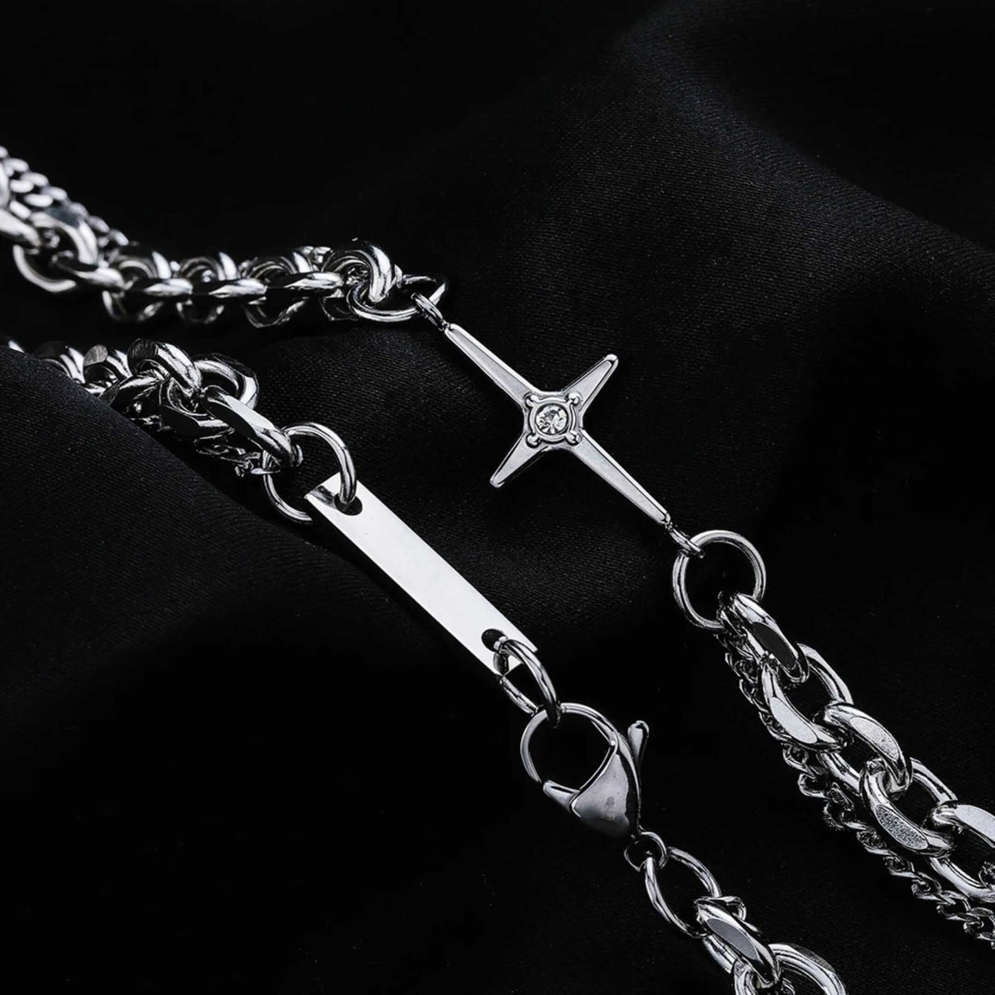 NEXUS CROSS - 14mm Titanium Steel Pendant with 21inch Chain for Men & Boys — SS Pendant/ Necklace for Men | THE MEN THING