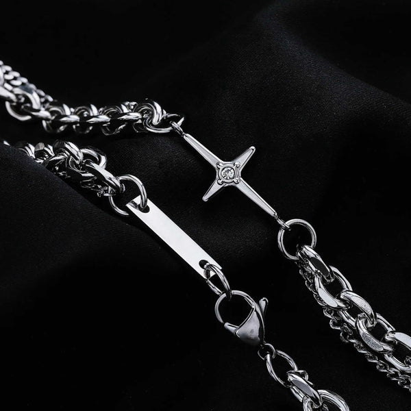 NEXUS CROSS - 14mm Titanium Steel Pendant with 21inch Chain for Men & Boys