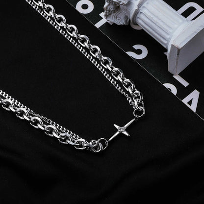NEXUS CROSS - 14mm Titanium Steel Pendant with 21inch Chain for Men & Boys — SS Pendant/ Necklace for Men | THE MEN THING