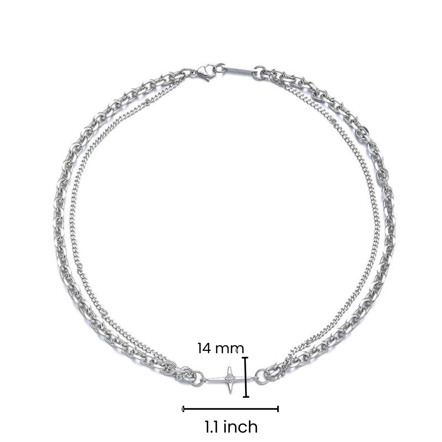 NEXUS CROSS - 14mm Titanium Steel Pendant with 21inch Chain for Men & Boys — SS Pendant/ Necklace for Men | THE MEN THING