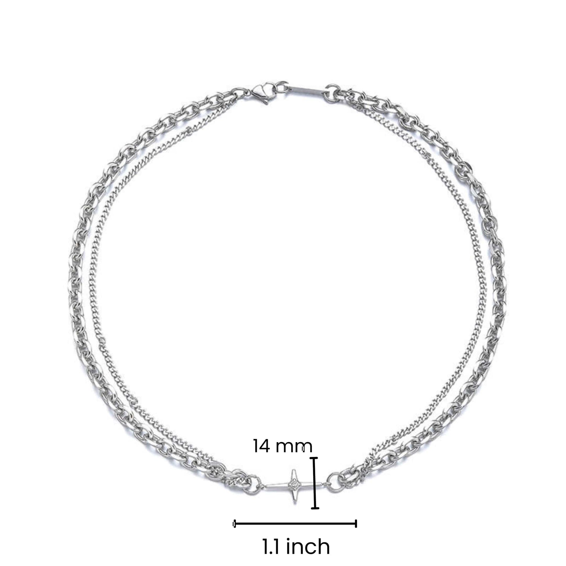 NEXUS CROSS - 14mm Titanium Steel Pendant with 21inch Chain for Men & Boys — SS Pendant/ Necklace for Men | THE MEN THING