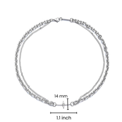 NEXUS CROSS - 14mm Titanium Steel Pendant with 21inch Chain for Men & Boys — SS Pendant/ Necklace for Men | THE MEN THING