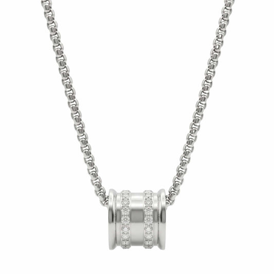 NEXUS ROLL - 12mm Titanium Steel Pendant with 23inch 4mm Round Box Chain for Men & Boys - THE MEN THING