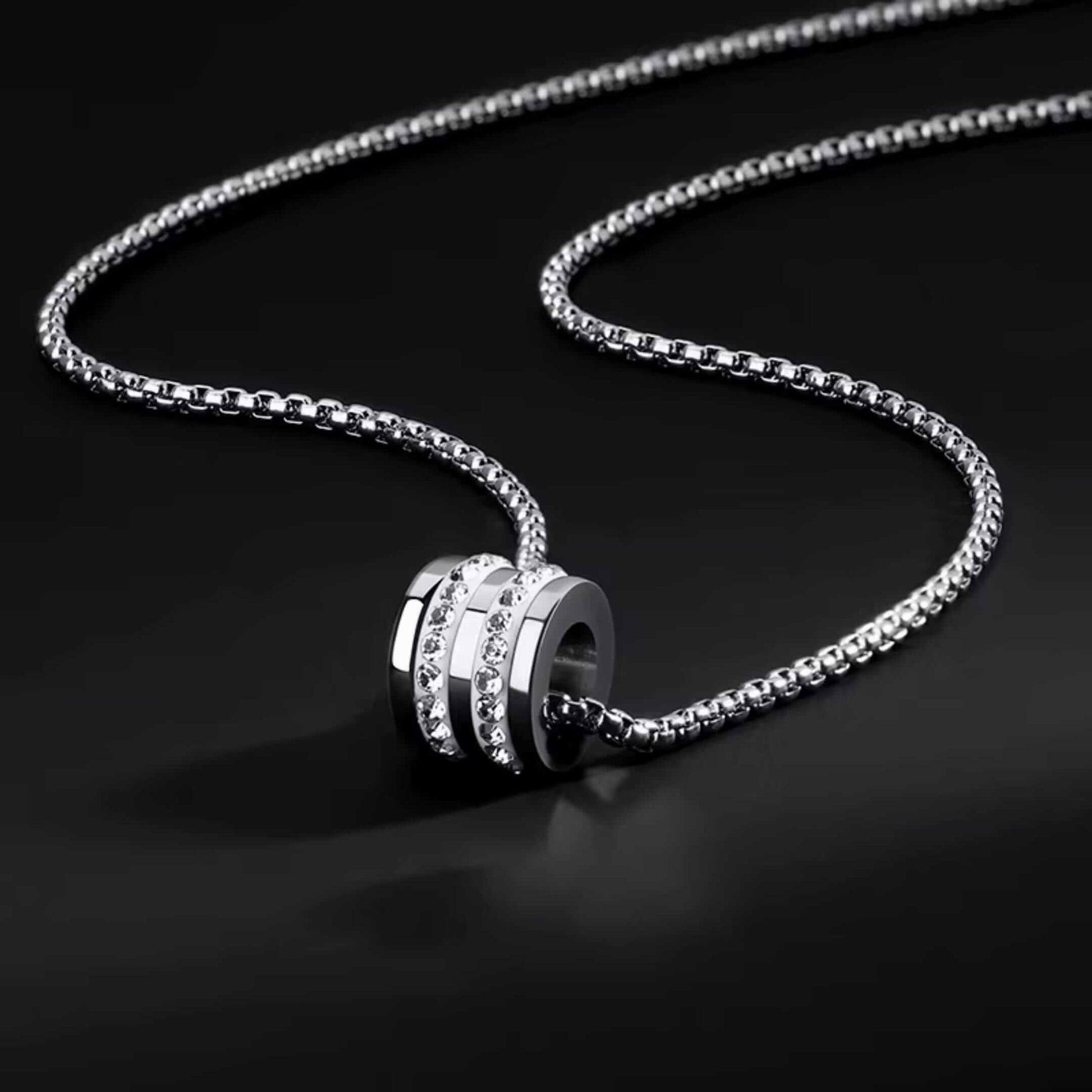 NEXUS ROLL - 12mm Titanium Steel Pendant with 23inch 4mm Round Box Chain for Men & Boys — SS Pendant/ Necklace for Men | THE MEN THING