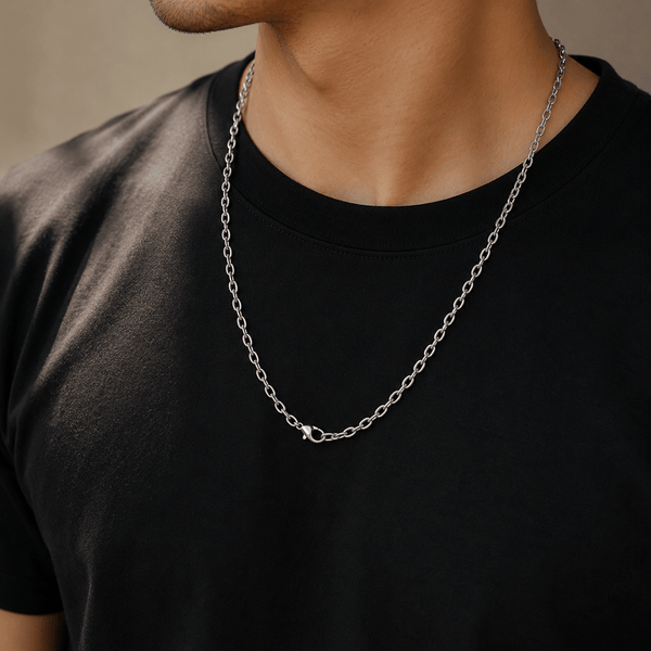 NIGHTSTEEL VEIN - 4mm Pure Stainless Steel Chain, 24inch for Men & Boys