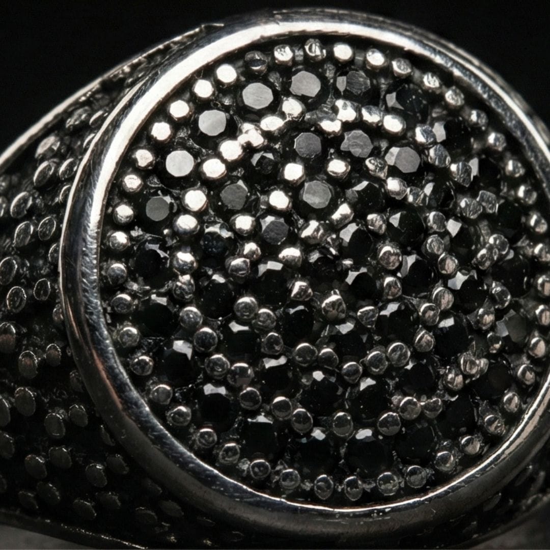 NOIR CREST RING - Pure Stainless Steel Men’s Steel Plated Ring (Size : 21-26) — Rings for Men | THE MEN THING