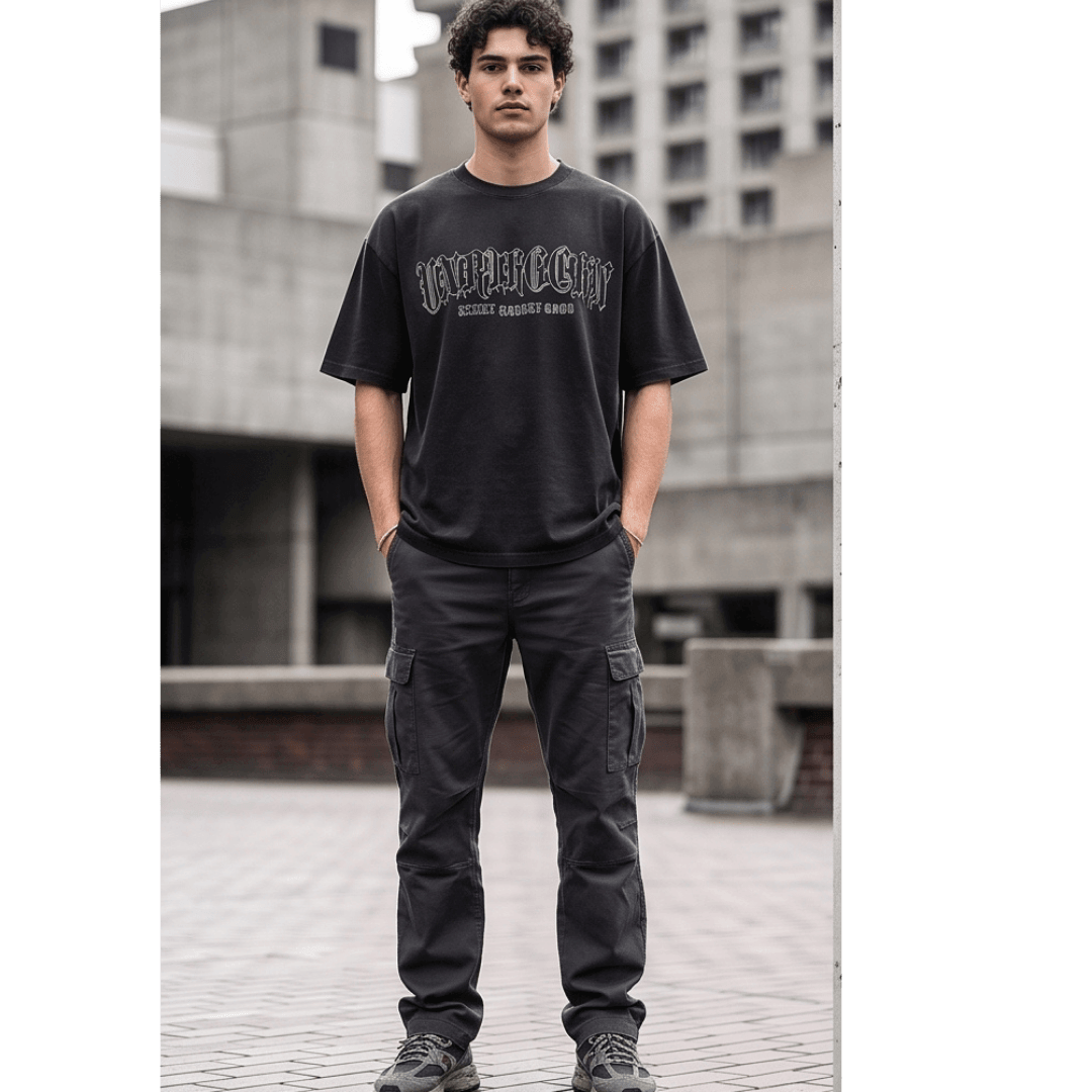 NOIR GLYPH Oversized T-Shirt - Black — T-Shirt for Men | THE MEN THING