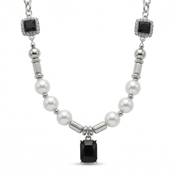 NOIR PEARL - 11mm Titanium Steel Pendant with 18 to 20inch Adjustable Cable 8mm Chain for Men & Boys