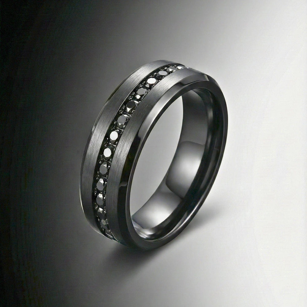 NOIRLINE - BLACK - Pure Stainless Steel Men’s Black-Plated Ring (Size : 17-22-27) - THE MEN THING