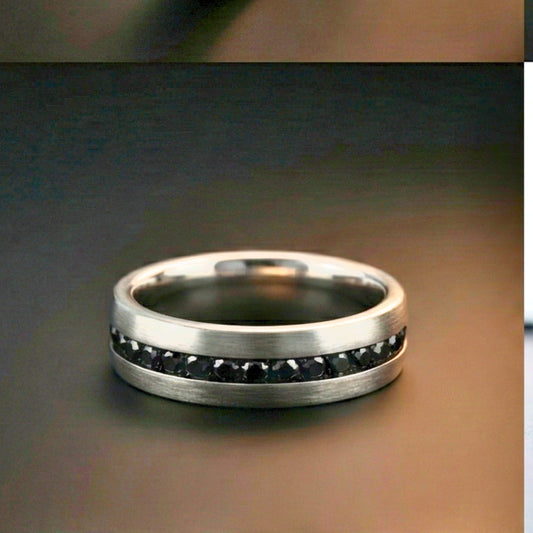 NOIRLINE - STEEL - Pure Stainless Steel Men’s Black - Steel-Plated Ring (Size : 17-22-27) - THE MEN THING