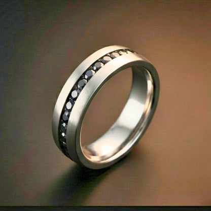 NOIRLINE - STEEL - Pure Stainless Steel Men’s Black - Steel-Plated Ring (Size : 17-22-27) - THE MEN THING