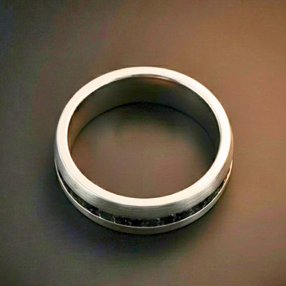 NOIRLINE - STEEL - Pure Stainless Steel Men’s Black - Steel-Plated Ring (Size : 17-22-27) - THE MEN THING