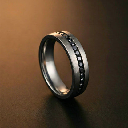 NOIRLINE - STEEL - Pure Stainless Steel Men’s Black - Steel-Plated Ring (Size : 17-22-27) - THE MEN THING