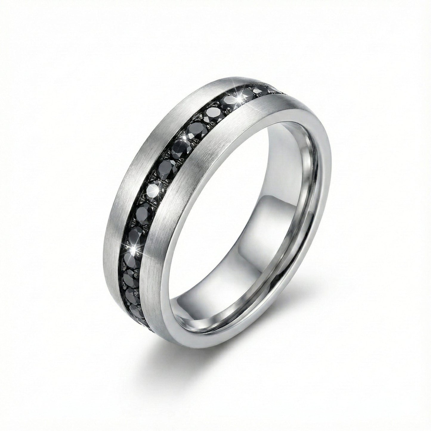 NOIRLINE - STEEL - Pure Stainless Steel Men’s Black - Steel-Plated Ring (Size : 17-22-27) - THE MEN THING