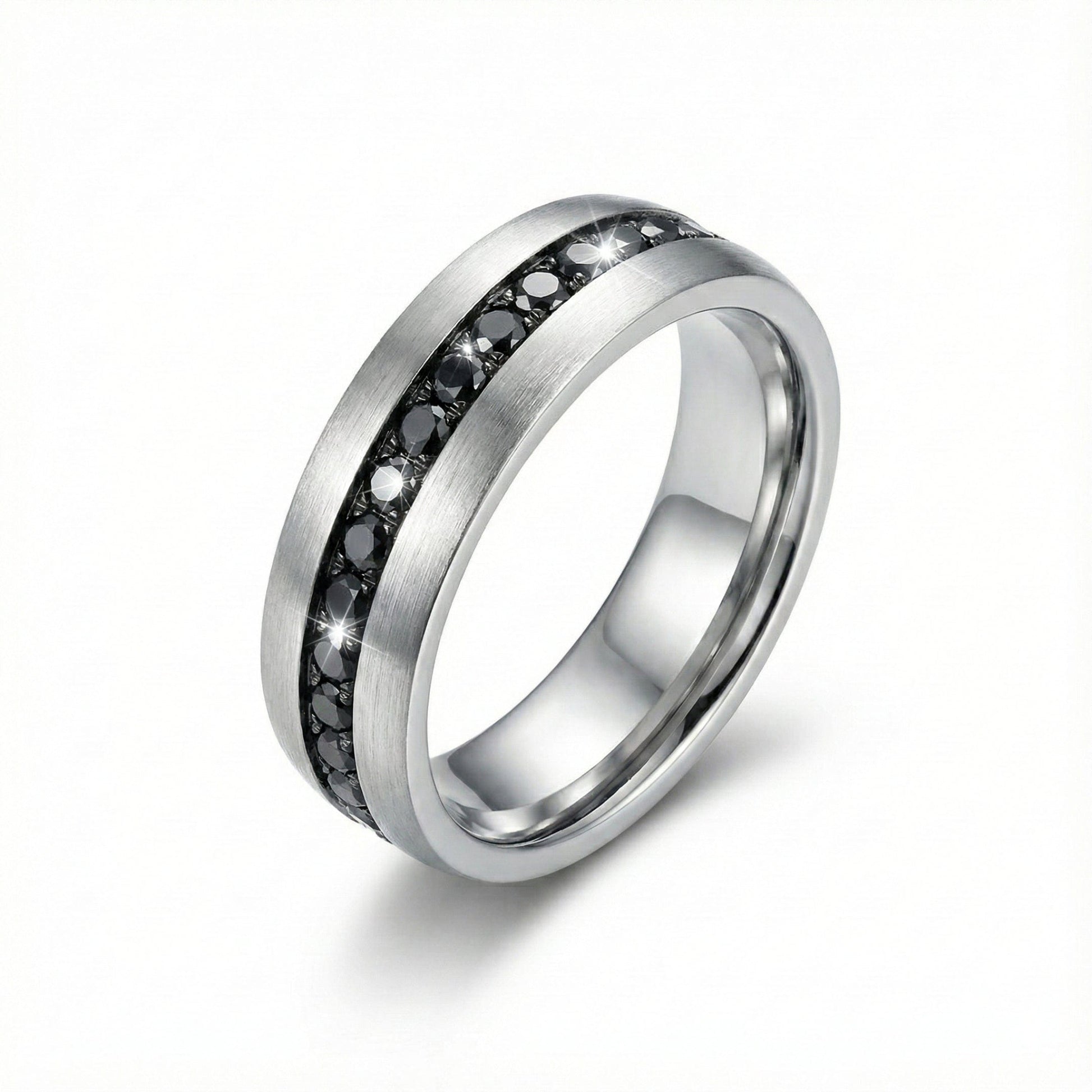 NOIRLINE - STEEL - Pure Stainless Steel Men’s Black - Steel-Plated Ring (Size : 17-22-27) - THE MEN THING