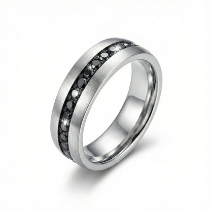 NOIRLINE - STEEL - Pure Stainless Steel Men’s Black - Steel-Plated Ring (Size : 17-22-27) - THE MEN THING