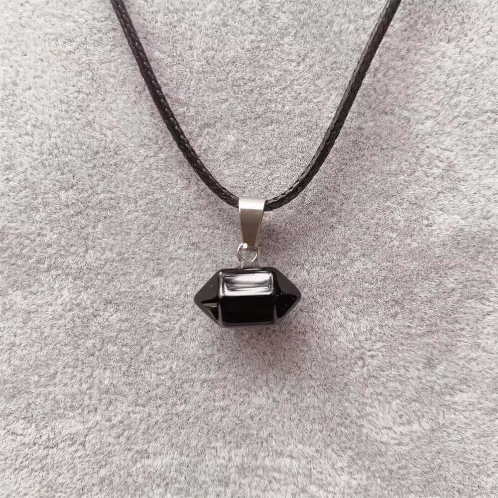Natural Crystal Pendant with 19 inch Leather Rope Chain for Men & Boys - THE MEN THING