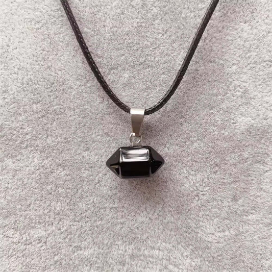 Natural Crystal Pendant with 19 inch Leather Rope Chain for Men & Boys - THE MEN THING