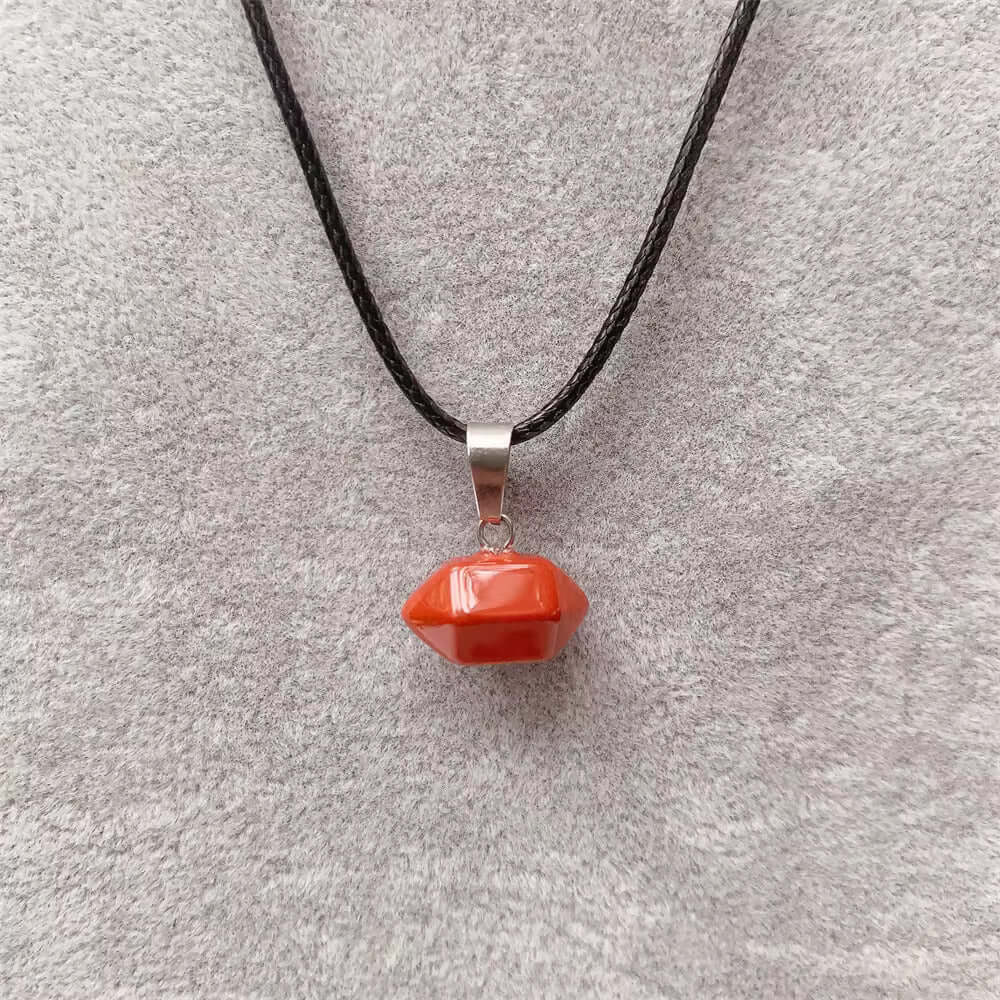 Natural Crystal Pendant with 19 inch Leather Rope Chain for Men & Boys - THE MEN THING