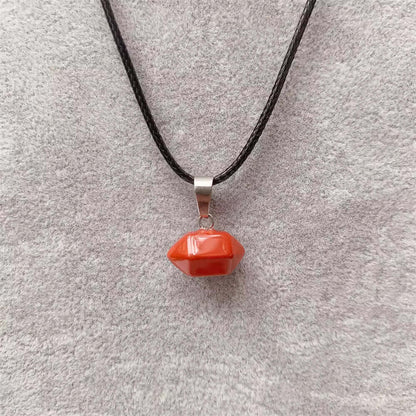 Natural Crystal Pendant with 19 inch Leather Rope Chain for Men & Boys — Leather Necklace for Men | THE MEN THING