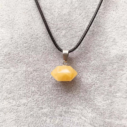 Natural Crystal Pendant with 19 inch Leather Rope Chain for Men & Boys — Leather Necklace for Men | THE MEN THING
