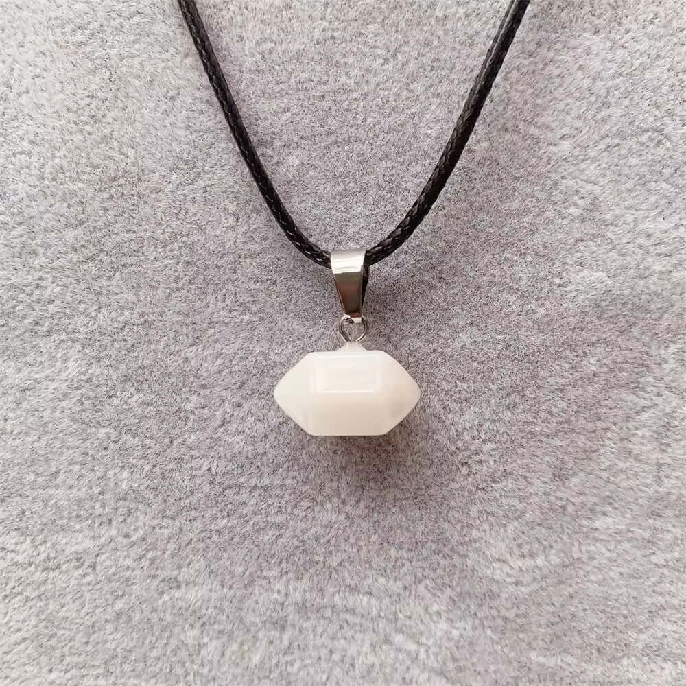 Natural Crystal Pendant with 19 inch Leather Rope Chain for Men & Boys - THE MEN THING