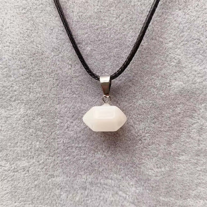 Natural Crystal Pendant with 19 inch Leather Rope Chain for Men & Boys — Leather Necklace for Men | THE MEN THING