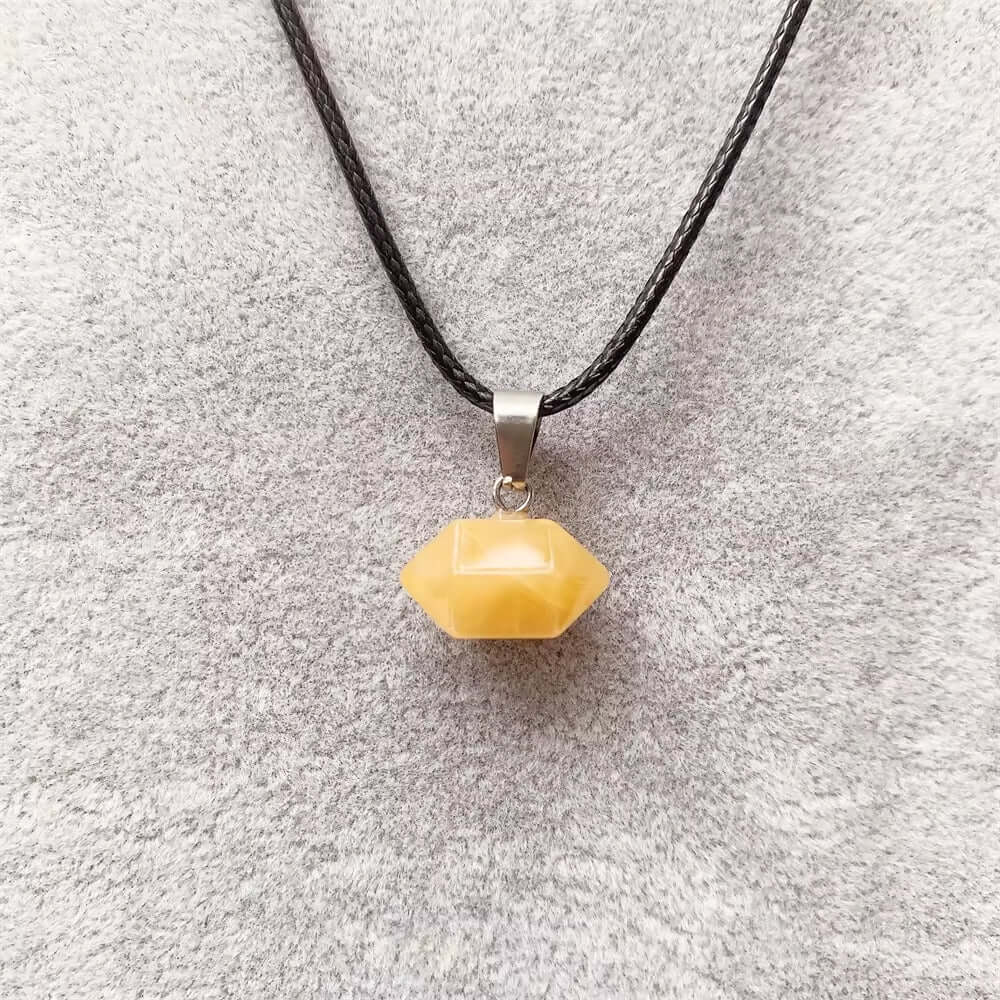 Natural Crystal Pendant with 19 inch Leather Rope Chain for Men & Boys - THE MEN THING