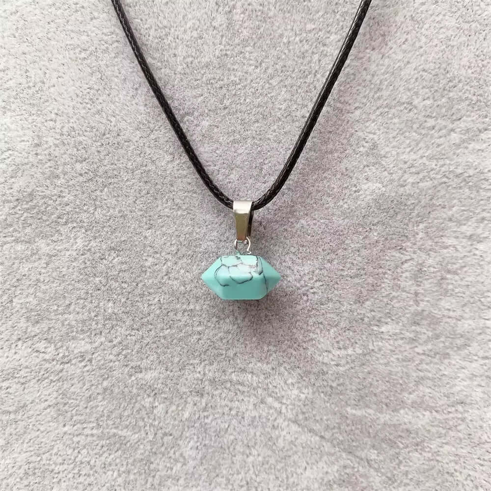 Natural Crystal Pendant with 19 inch Leather Rope Chain for Men & Boys - THE MEN THING