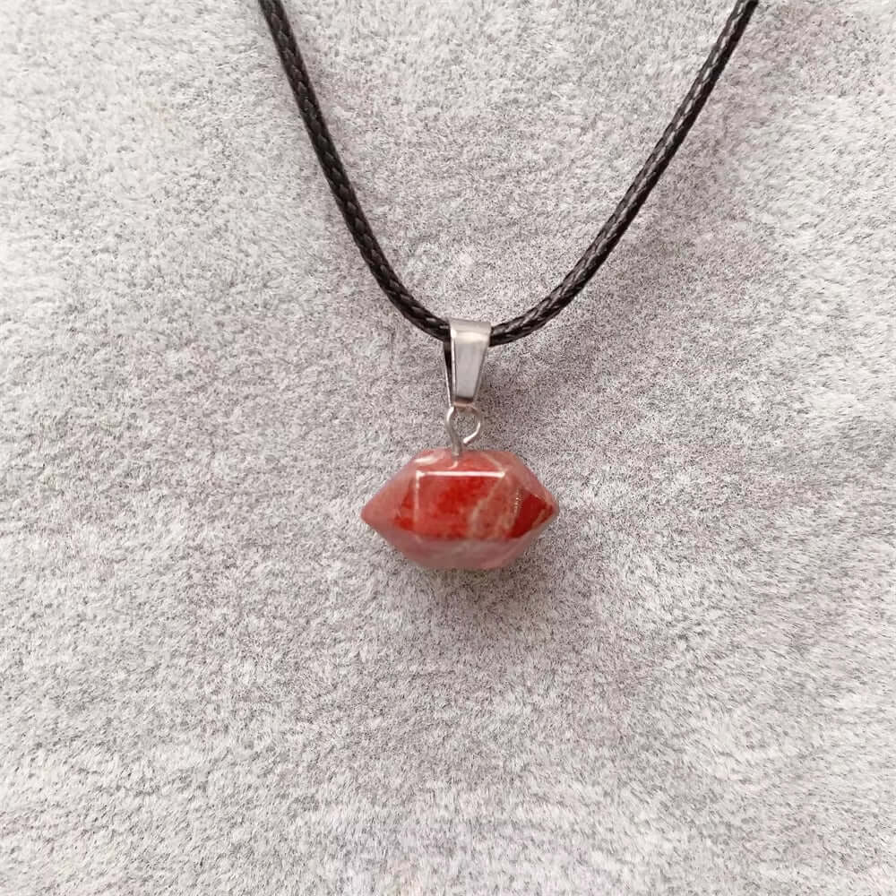 Natural Crystal Pendant with 19 inch Leather Rope Chain for Men & Boys — Leather Necklace for Men | THE MEN THING