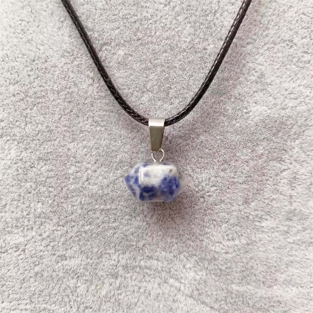 Natural Crystal Pendant with 19 inch Leather Rope Chain for Men & Boys - THE MEN THING
