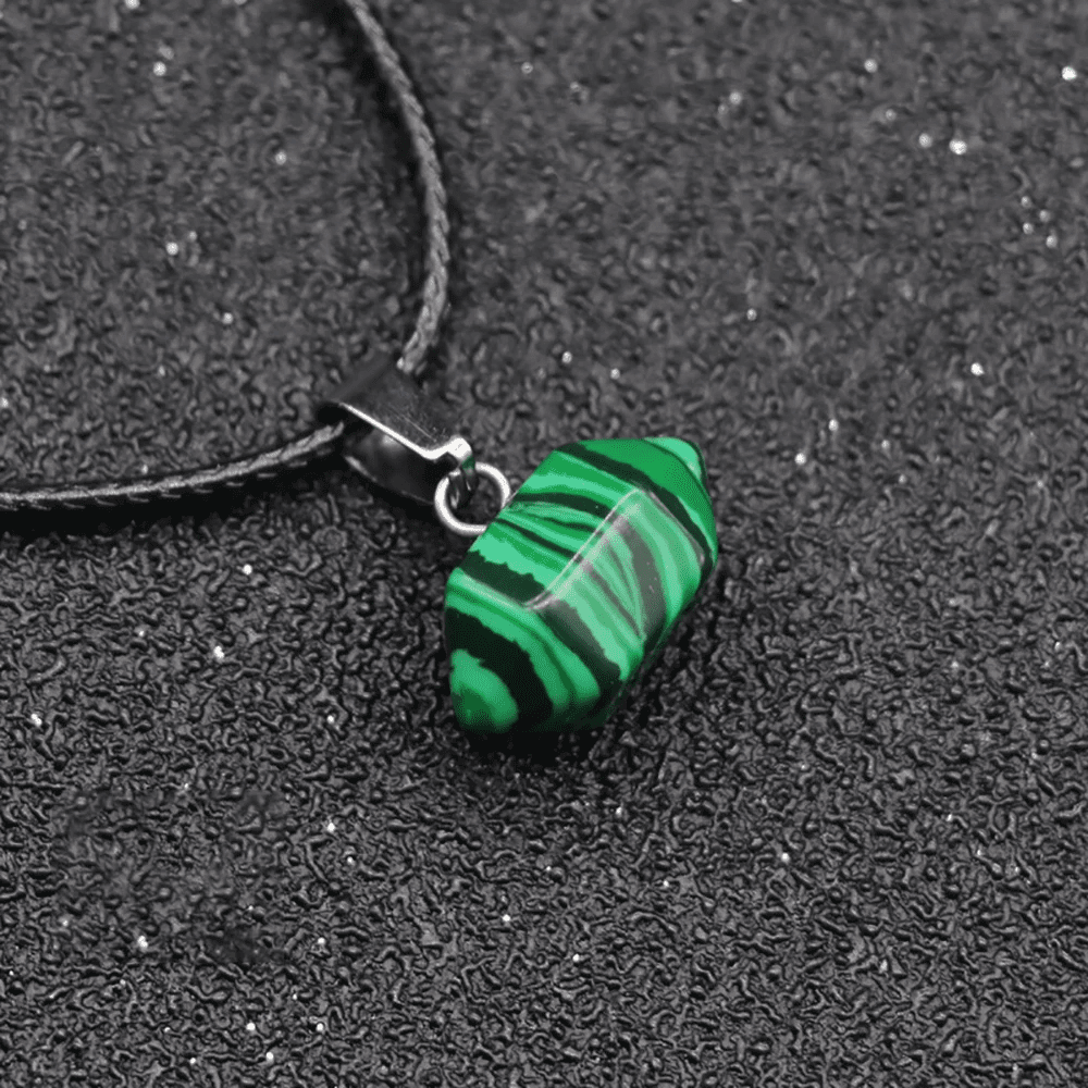 Natural Crystal Pendant with 19 inch Leather Rope Chain for Men & Boys - THE MEN THING