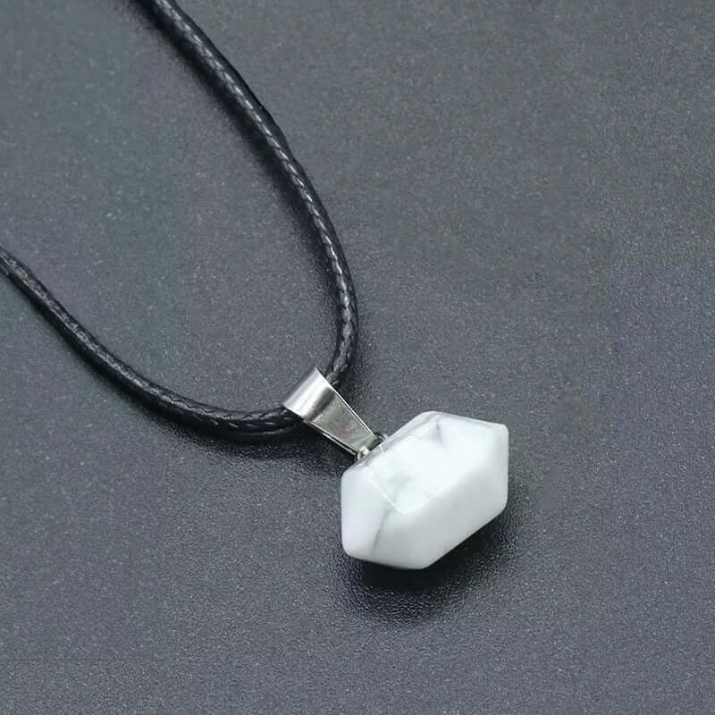 Natural Crystal Pendant with 19 inch Leather Rope Chain for Men & Boys - THE MEN THING