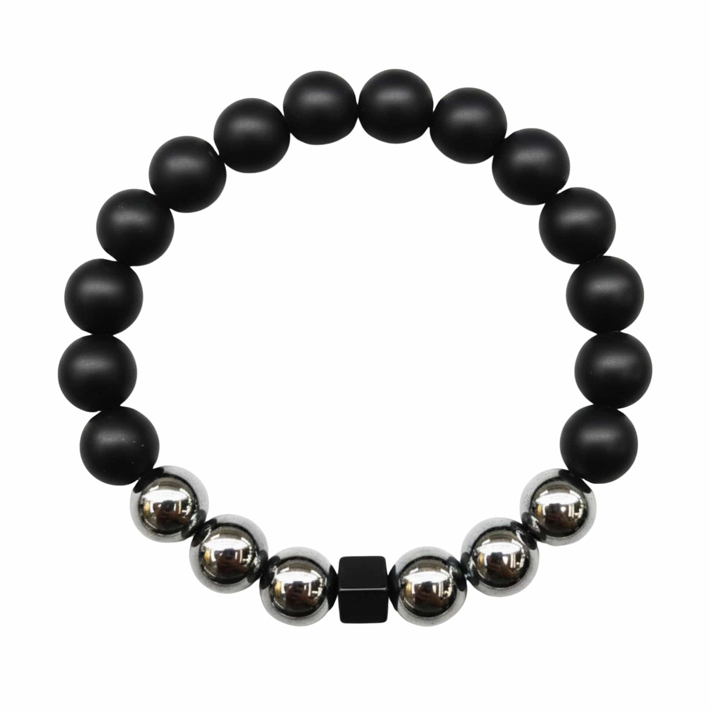 OBSCURA - 12mm Beads Bracelet with Natural Stone - Adjustable Bracelet - THE MEN THING