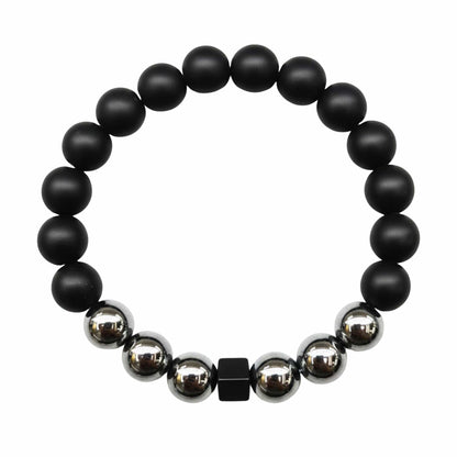 OBSCURA - 12mm Beads Bracelet with Natural Stone - Adjustable Bracelet - THE MEN THING