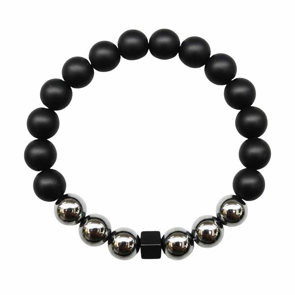OBSCURA - 12mm Beads Bracelet with Natural Stone - Adjustable Bracelet