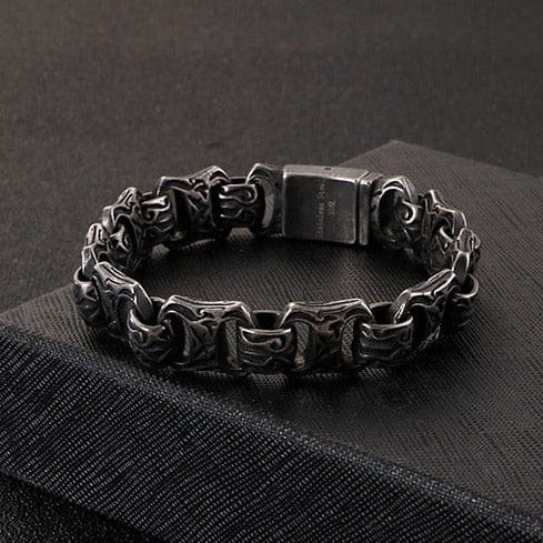 OBSIDIAN - 15mm Pure Titanium Steel Bracelet for Men & Boy (8inch) - THE MEN THING