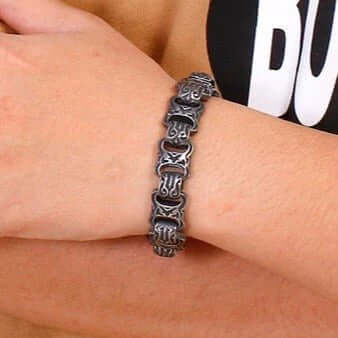 OBSIDIAN - 15mm Pure Titanium Steel Bracelet for Men & Boy (8inch) - THE MEN THING
