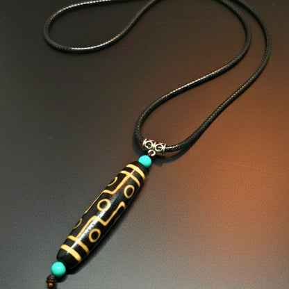 OBSIDIAN CIRCUIT – 3-Inch Natural Crystal Pendant with 28-Inch Leather Rope for Men & Boys - THE MEN THING