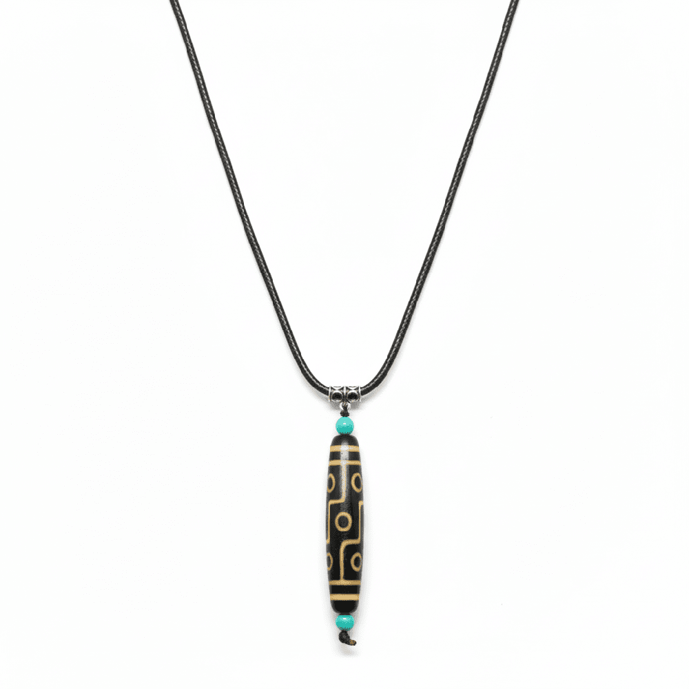 OBSIDIAN CIRCUIT – 3-Inch Natural Crystal Pendant with 28-Inch Leather Rope for Men & Boys - THE MEN THING
