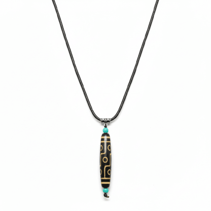 OBSIDIAN CIRCUIT – 3-Inch Natural Crystal Pendant with 28-Inch Leather Rope for Men & Boys - THE MEN THING