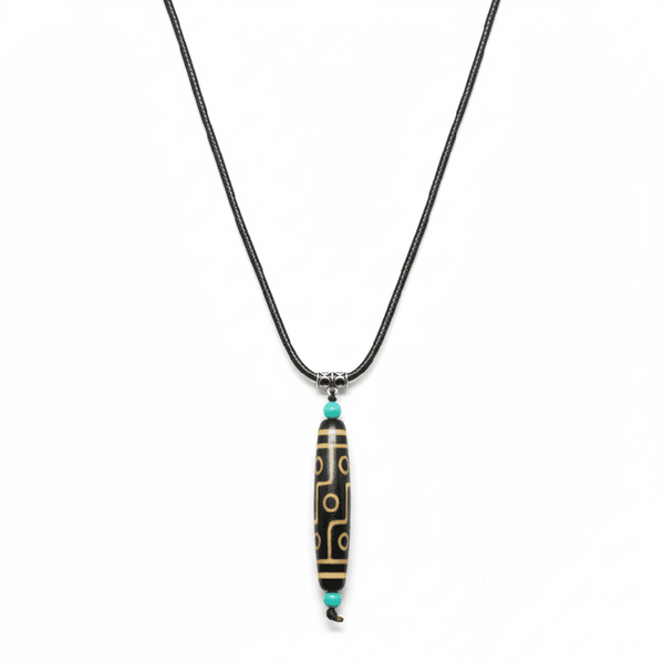 OBSIDIAN CIRCUIT – 3-Inch Natural Crystal Pendant with 28-Inch Leather Rope for Men & Boys