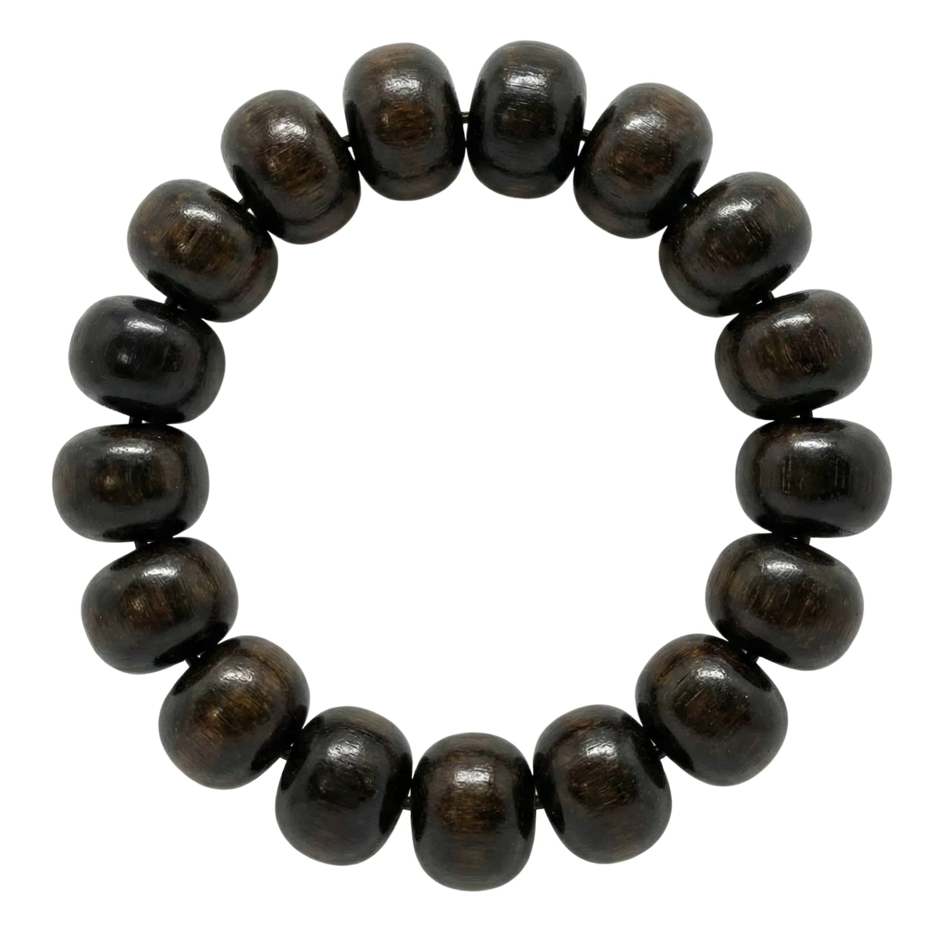 OBSIDIAN CREED  - 20mm Wooden Beads Bracelet with Natural Stone - Adjustable Bracelet - THE MEN THING
