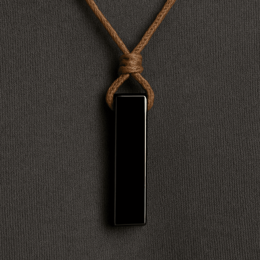 OBSIDIAN ROUGH - Natural Crystal Unshaped Pendant with Adjustable Rope Chain for Men and Boys - THE MEN THING